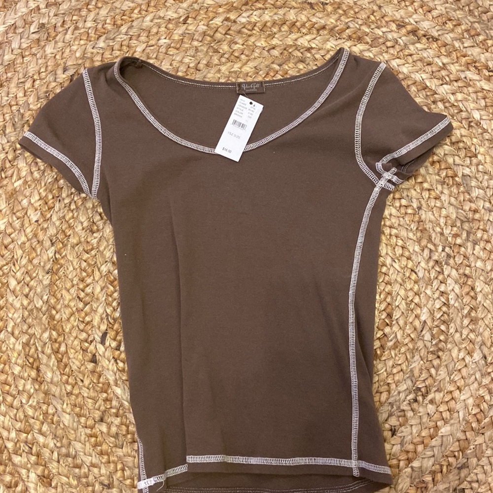 COPY - Brandy Melville brown baby tee